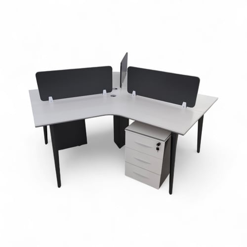 وحدة عمل ثلاثي خشب بقاعدة حديد مع 3 كمدينات