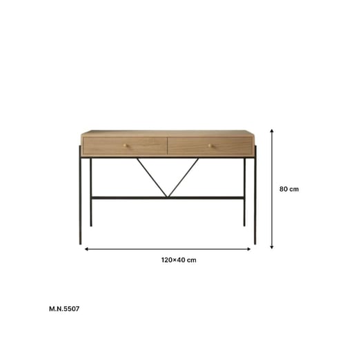كنسول خشبي بقاعدة حديد ودرجين – تصميم أنيق ووظيفة...