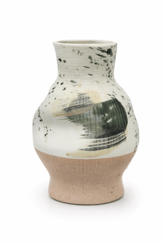 فازة زهور سيراميك بتصميم أنيق بارتفاع 21 سم وعمق 1...