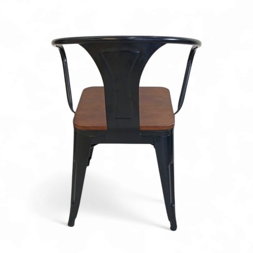 كراسي مطاعم حديد جلسه خشب لون اسود