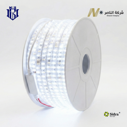 إضاءة شريط ليد مخفي 50 متر أصفر 6500 كلفن شركة الن...