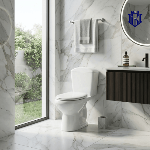 كرسي حمام افرنجي قطعتين الخزف السعودي موديل زهور أ...