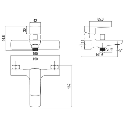 خلاط دش الخزف السعودي كيوبست (Cubist) مقبض واحد -...