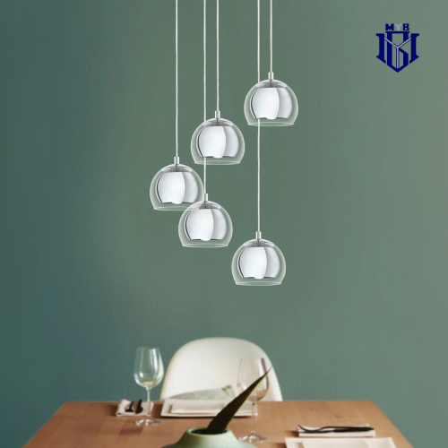 ثريا روكامار معلقة مودرن - خماسي (5 لمبات) زجاج كر...