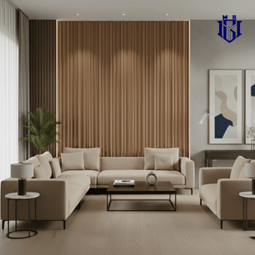 لوح بديل الويفي بني خشبي شجرة البلوط للجدران - تصم...