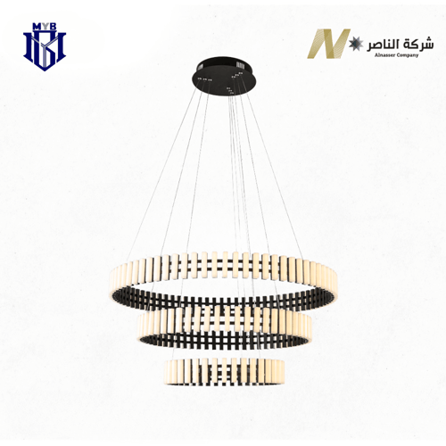 ثريا ريفيرا ليد (LED) معلقة 3 أدوار - أسود ملكي 11...