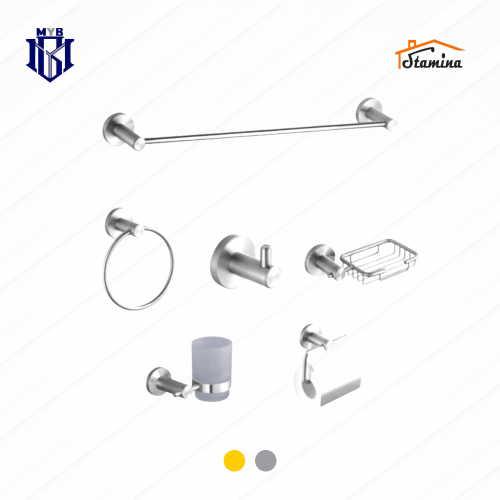 طقم إكسسوارات حمام ستامينا 6 قطع موديل AC-3800 - (...