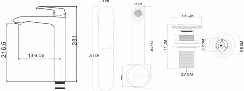 خلاط مغسلة طويل