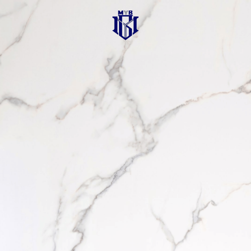 بديل رخام أبيض مرخم رمادي (290 × 122) سم سماكة 3 م...