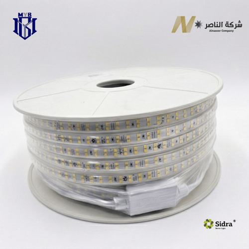 إضاءة شريط ليد مخفي 50 متر أصفر 3000 كلفن شركة الن...