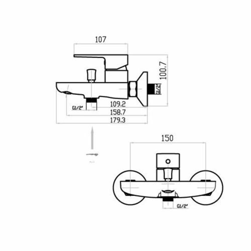 خلاط بانيو ودش لوتز ألماني سلسلة شون بمقبض واحد (ك...