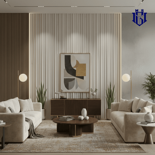 لوح بديل الويفي رمادي دافئ - تصميم مموج ثلاثي الأب...