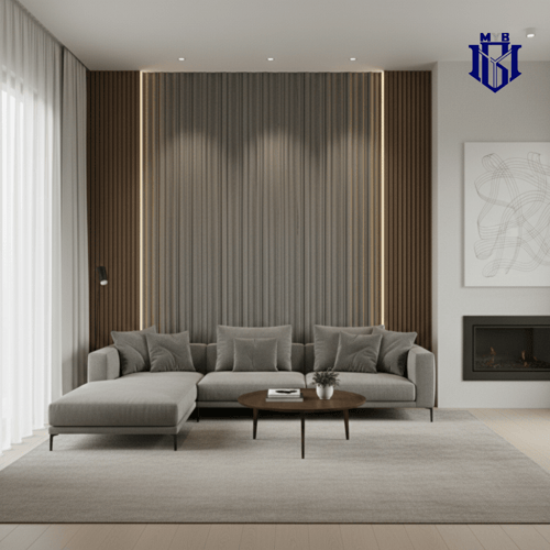 بديل الويفي رمادي مودرن للجدران تصميم ثلاثي الأبعا...