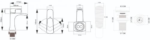 خلاط مغسلة طويل شلال مزخرف