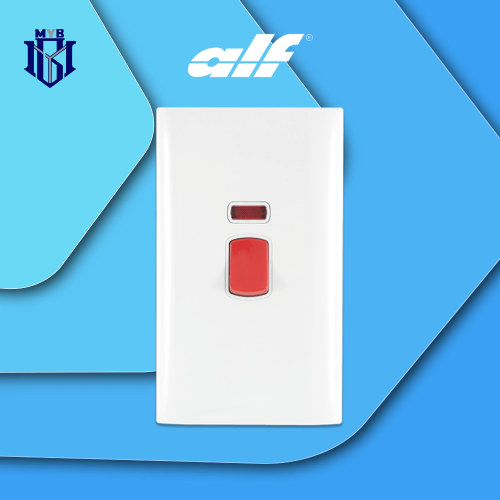 مفتاح مكيف ثنائي القطب أبيض مع لمبة إشارة ألف الفن...