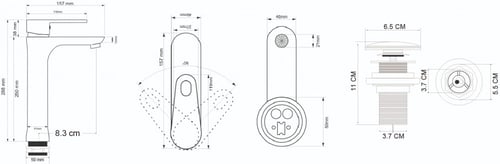 خلاط مغسلة طويل