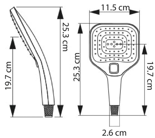 سماعة دش مربع لي بلاستيكي