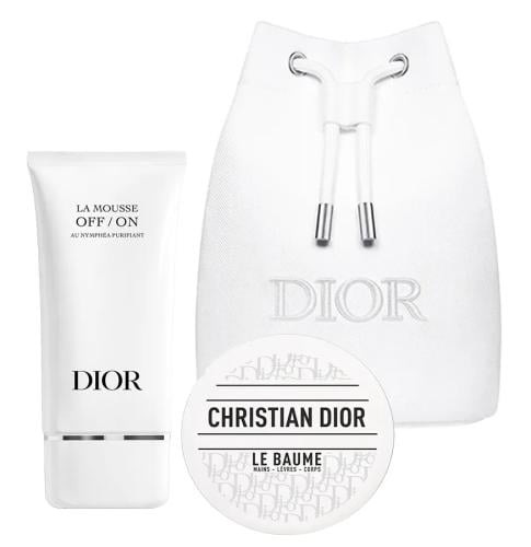 شنطة مكياج من ديور مع منظف للوجة 50ML وبلسم لليدين...