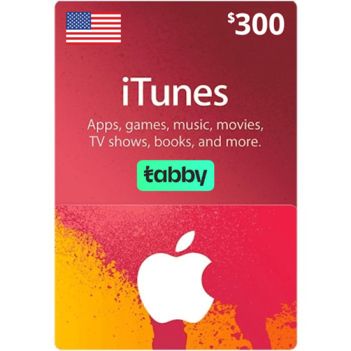 بطاقة أبل آيتونز متجر أمريكي 300$