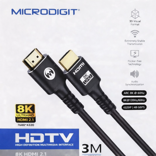 كيبل HDMI بتقنية 2.1 ودعم دقة 8K سرعة نقل بيانات 4...