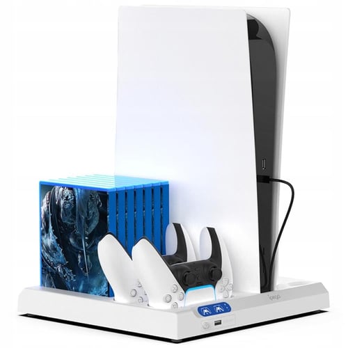 قاعدة تبريد بلاي ستيشن 5 مع حامل سماعه اللون أسود