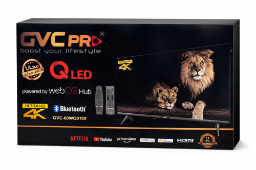 شاشه GCV PRO حجم 60 بوصة ذكية دقة 4K ونظام WEBOS ر...