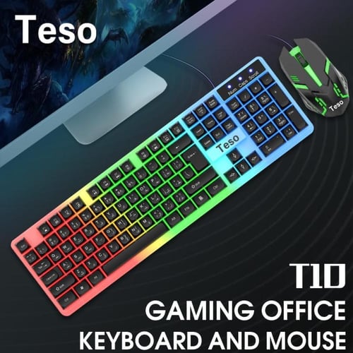 مجموعة كيبورد وماوس تيسو لألعاب الكمبيوتر : بإضاءة...
