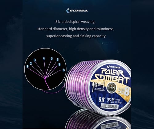 خيط صيد ايكودا بولر فايت X8 بريد طول 1200 متر
