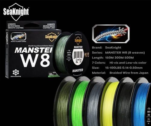 خيط صيد سينايت مانستر W8 بريد بقوة 50 باوند وطول 3...