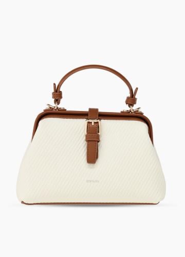 شنطة جلد مطفي مجعد نسائي من ستيفانو