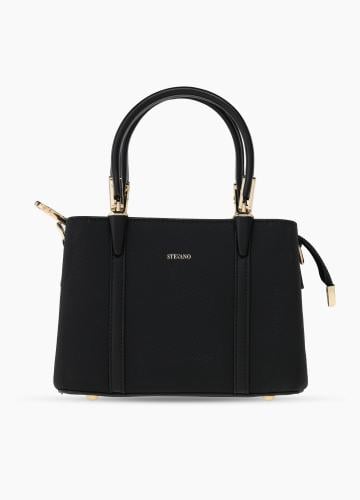 شنطة جلد مطفي مجعد بقاعدة مسمار نسائي من ستيفانو