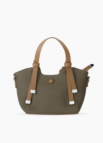 شنطة جلد مطفي مجعد ناعم نسائي بقاعدة مسمار من ستيف...