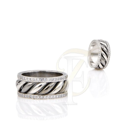 دبلة عرائس (زركون) فضة عيار 925 (نسائي)