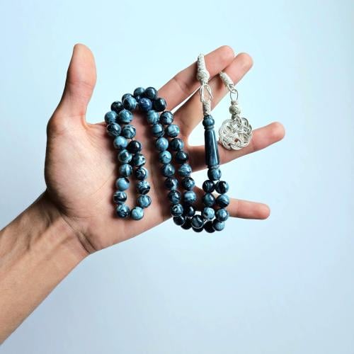 بكلايت بلجيكي طربزونة - سماوي بتموج أسود