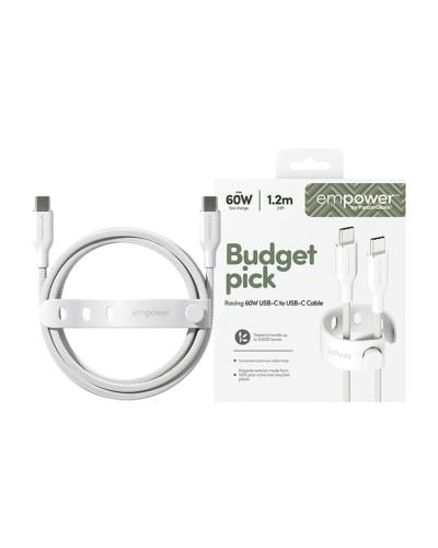 كيبل تايب سي إلى تايب سي 60 واط من بانزر جلاس (Empower USB-C to USB-C Cable 60W)
