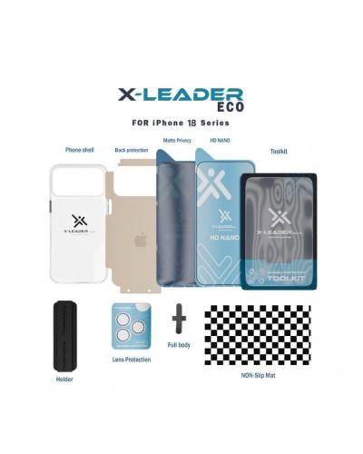 بكج حماية متكامل 6 في 1 لايفون 18 برو ماكس من إكس ليدر إيكو (X-LEADER ECO 6 in 1 Full Cover Case)