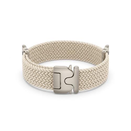 سير ساعة أبل قماشي منسوج مع قفل معدني من قواوي - اللون البيج (Goui Braided Strap for Apple Watch - Beige)