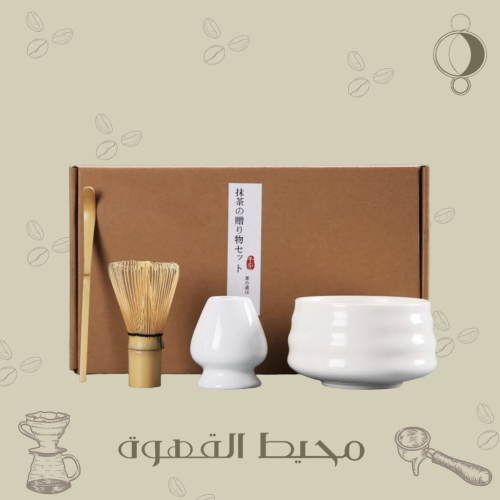 طقم أدوات ماتشا 4 قطع - ابيض