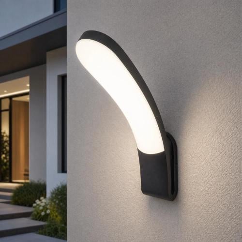 مصباح جداري LED خارجي بتصميم منحني عصري مقاوم للما...
