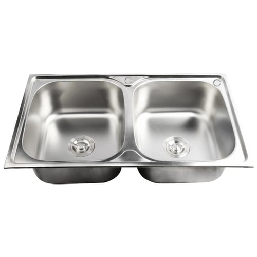 مجلى حوض مطبخ ستيل حوضين