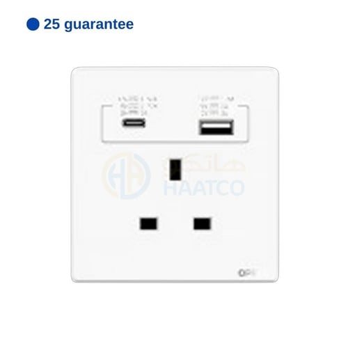 فيش 13 أمبير مع منفذين USB و Type C اوبل