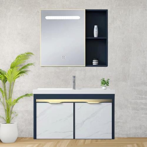 طقم مغسلة حمام متكامل بدولاب ومرايا 80 سم موديل 10...