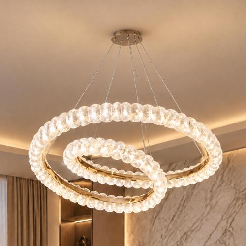 ثريا معلقة مودرن 80 سم بإضاءة LED متغيرة مع ريموت
