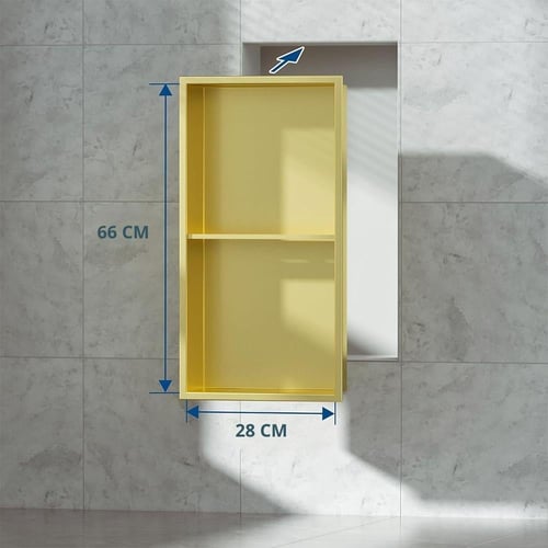 رف تخزين جداري مزوج ذهبي تصميم مدمج من الفولاذ الك...