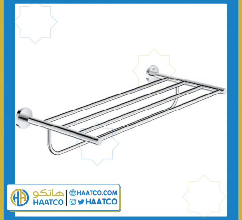 رف حائط حمام كروم - نورس