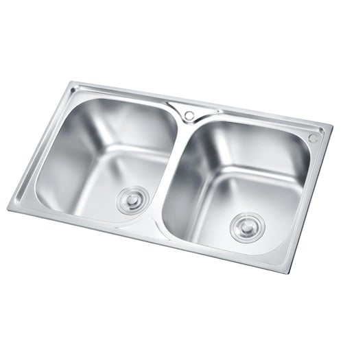 مجلى حوض مطبخ ستيل حوضين