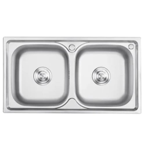 مجلى حوض مطبخ ستيل حوضين