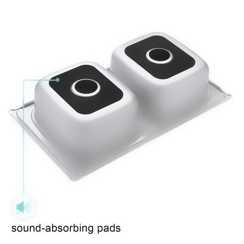 مجلى حوض مطبخ ستيل حوضين