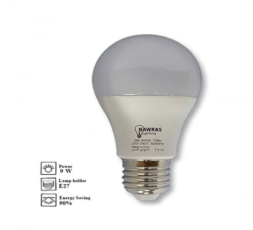 لمبة ليد مدور (9) وات أبيض - نورس