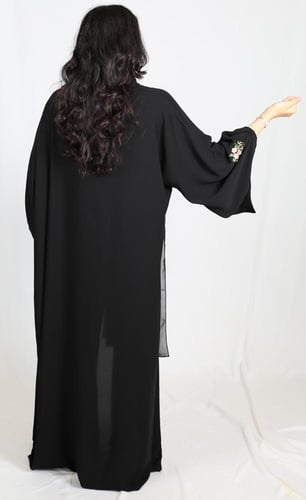 عباية فراشة ورد مبروم خيط حرير برونزيات